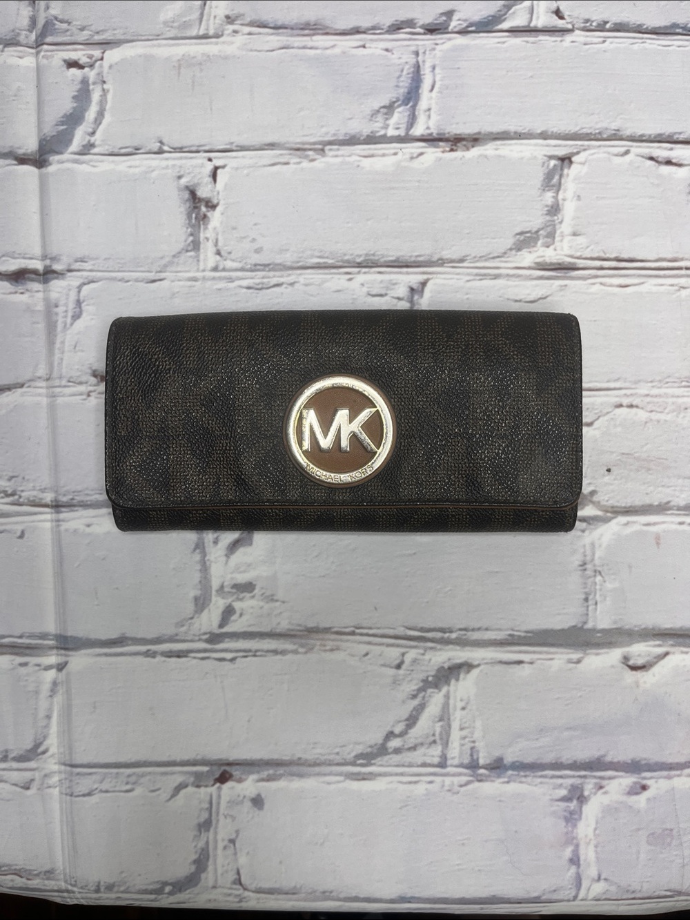 Michael Kors Brown Signature Continental Wallet